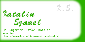 katalin szamel business card