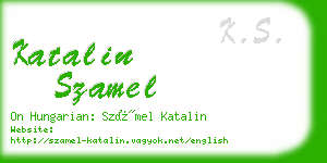 katalin szamel business card